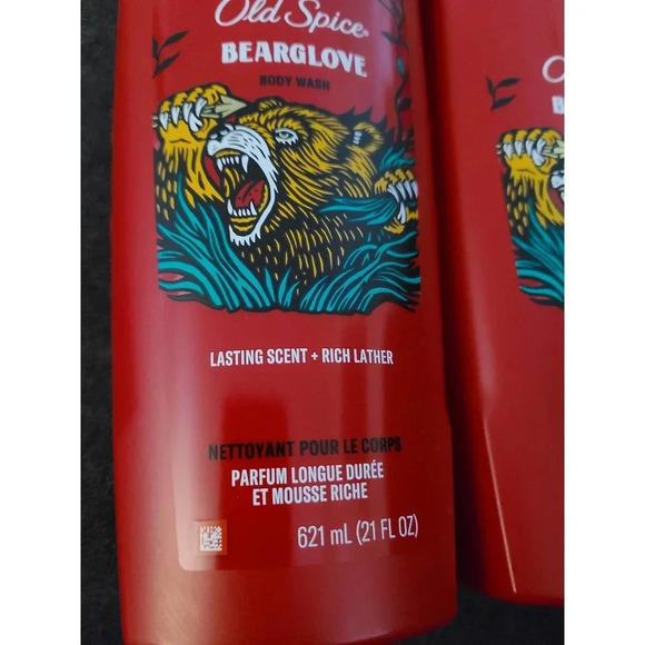 2x Old Spice Bear Glove Lasting Scent & Rich Leather Body Wash Lotion (J2) - Picture 2 of 3